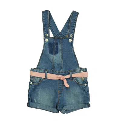 7 For All Mankind Kids'  Girls Blue Pink Overall Shorts