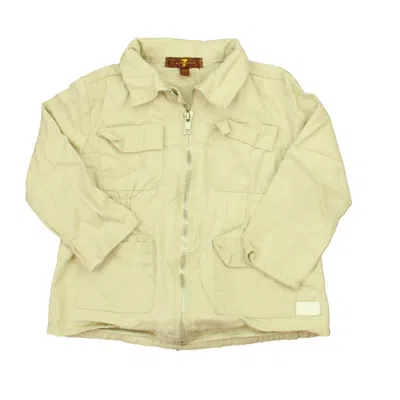 Pre-owned 7 For All Mankind Kids'  Girls Khaki Jacket In Beige