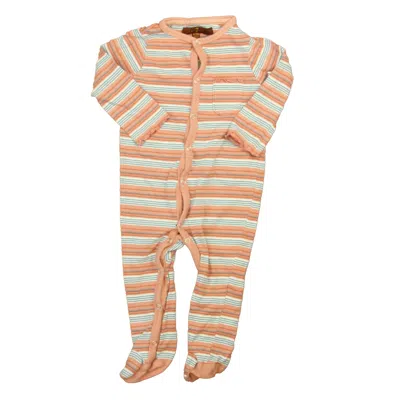 7 For All Mankind Kids'  Girls Pink Blue Stripe Long Sleeve Outfit In Orange