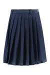 7 For All Mankind Gonna Pleated In Denim In Blue