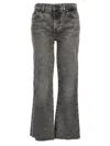 7 For All Mankind Low-rise Straight-leg Jeans In Grey