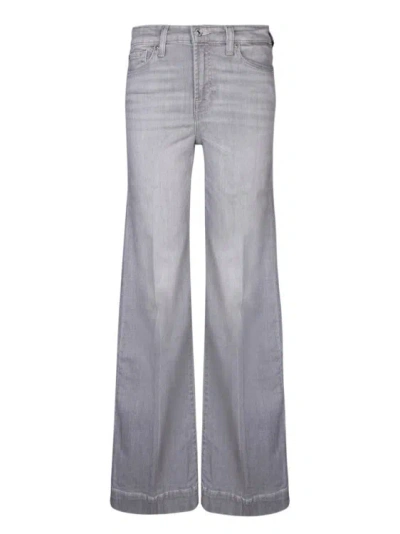 7 For All Mankind Grey Flared Jeans In Gray