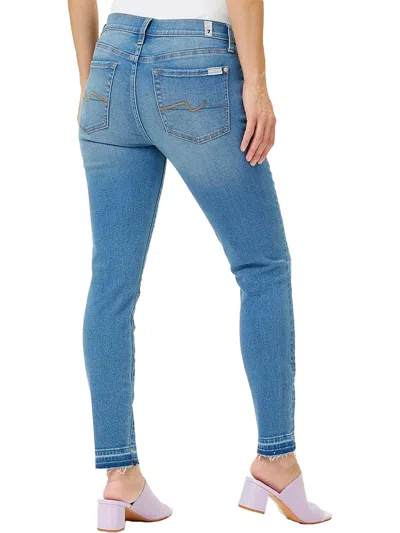 7 For All Mankind Gwenevere Womens Mid-rise Ankle Skinny Jeans In Blue