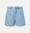 7 For All Mankind Pleated Denim Shorts