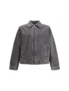 7 For All Mankind Zipper Long Sleeve Casual Jacket In Gray
