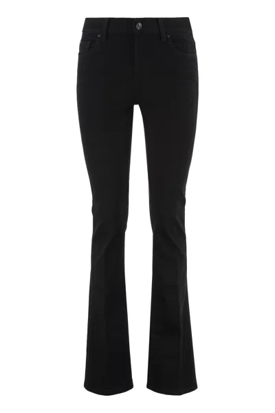 7 For All Mankind Tailorless Raw Hem Mid Rise Bootcut Jeans In Black