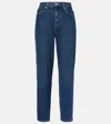 7 For All Mankind High-rise Cropped Straight Jeans In Blau