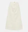 7 For All Mankind High-rise Denim Midi Skirt In White