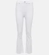 7 For All Mankind Slim Kick High-rise Bootcut Jeans In Optic White