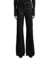 7 For All Mankind High Rise Lotta Flared Leg Jeans In Coated Black In Black