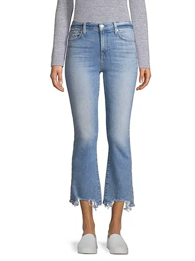 7 For All Mankind High Rise Slim Kick Flare Cropped Jeans In Sloan Vintage In Blue