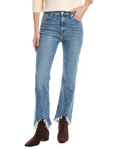 7 For All Mankind High-rise Slim Kick Greta Ankle Crop Jean In Blue