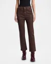 7 For All Mankind High-rise Slim Kick Jeans In Brunette