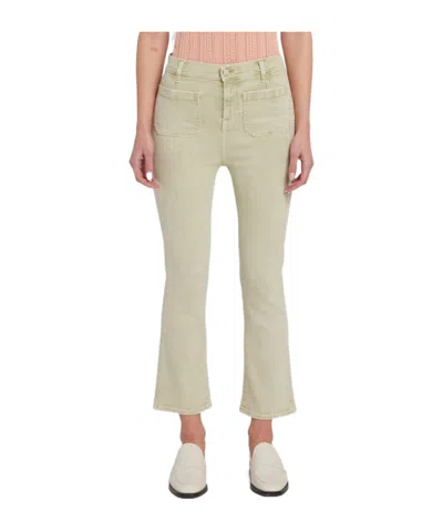 7 For All Mankind High-rise Slim-kick Jeans In Nude