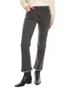 7 For All Mankind High-rise Slim Kick Wash Black Ankle Crop Jean In Gray