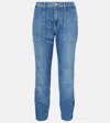 7 For All Mankind High-rise Straight Jeans In Slim Illusion Call Me