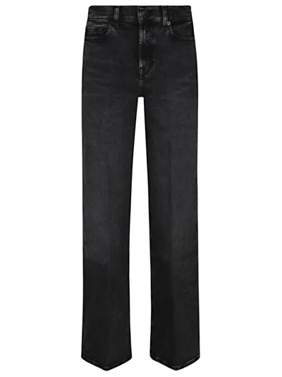 7 For All Mankind High-rise Wide Flared Jeans In Black