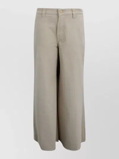 7 For All Mankind High Rise Wide Leg Denim Trousers In Gray