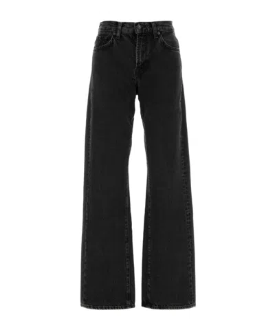7 For All Mankind High-rise Wide Leg Jeans In Black