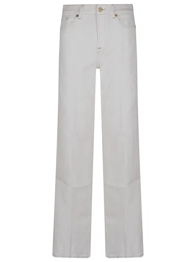 7 For All Mankind High-rise Wide-leg Jeans In White