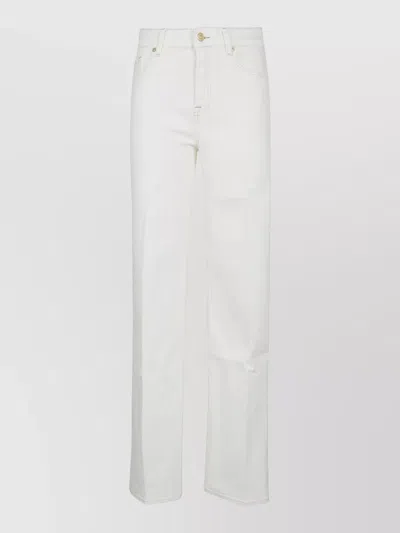 7 For All Mankind High-rise Wide-leg Jeans In White