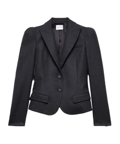 7 For All Mankind High Shoulder Blazer In Wool In Gray