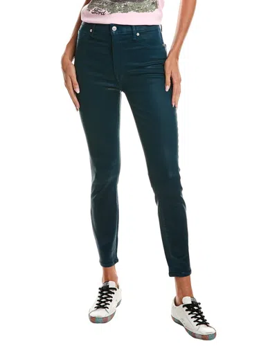 7 For All Mankind High-waist Ankle Coated Peacock Super Skinny Jean In Multi