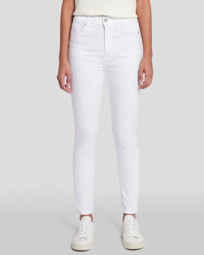 7 For All Mankind High Waist Ankle Skinny Jeans In Clean White