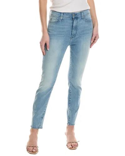 7 For All Mankind High-waist Ankle Skinny Ldn Super Skinny Jean In Blue