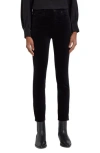 7 For All Mankind High Waist Ankle Skinny Velvet Pants In Black