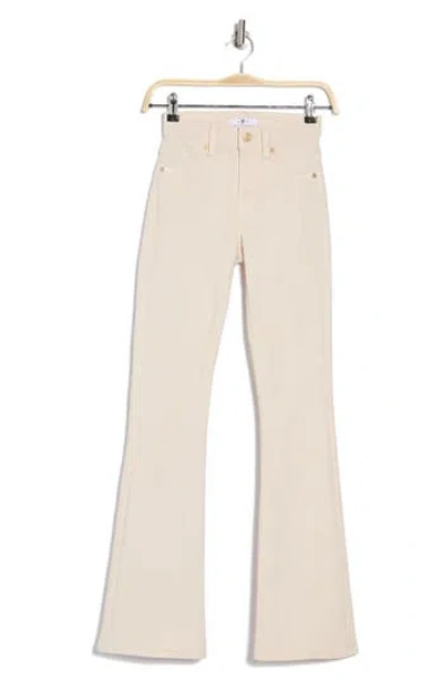 7 For All Mankind High Waist Bootcut Tailorless Jeans In Vintage White