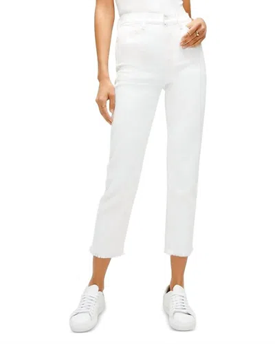 7 For All Mankind High Waist Cropped Straight Jeans In Prince In White