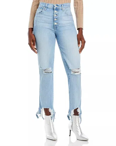 7 For All Mankind High Waist Distressed In Blue Breez