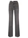 7 For All Mankind High-waist Flared Jeans With Classic Five-pocket Design In Gray