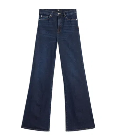 7 For All Mankind High Waist Flared Jeans Woman In Blue