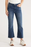 7 For All Mankind High Waist Fray Hem Slim Kick Flare Jeans
