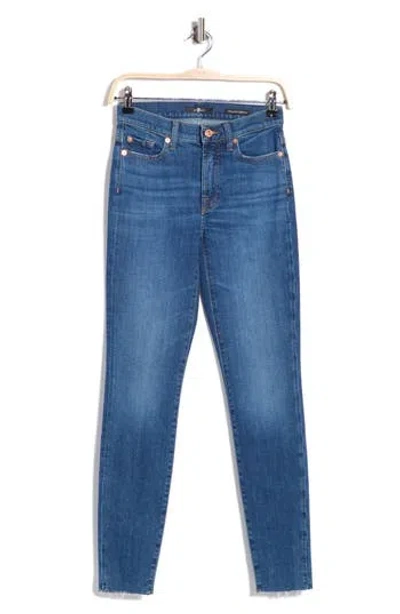 7 For All Mankind High Waist Skinny Jeans In Blue