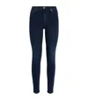 7 For All Mankind High Waist Skinny Slim Illusion Luxe Starlight In Navy