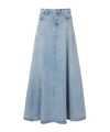 7 For All Mankind High-waisted Denim Maxi Skirt In Multi