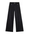 7 For All Mankind Lotta Seamed Patch Pocket Flare Jeans In Black