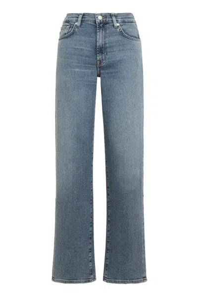 7 For All Mankind High-waisted Jeans In Blue