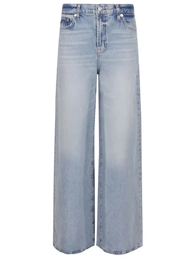 7 For All Mankind Marie Wide Leg Trousers With Bold Cuffs In Blue