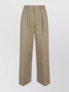 7 For All Mankind High Waisted Pleated Wide Leg Trousers In Brown