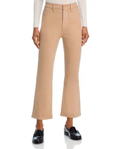 7 For All Mankind High Waisted Slim Kick Flare Jeans In Brunette & Cafe Crema In Caramel Coated