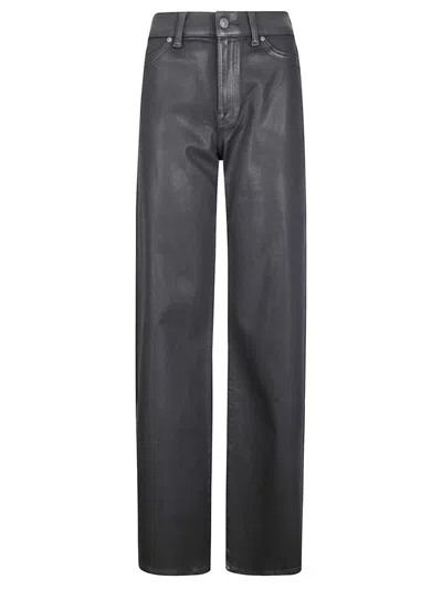 7 For All Mankind High-waisted Straight-leg Pants With Elasticized Structure In Gray