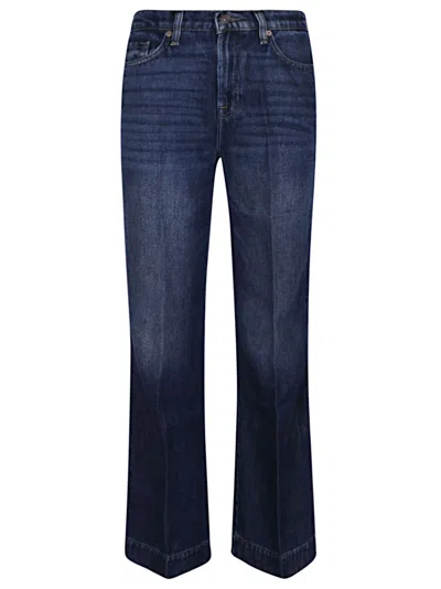 7 For All Mankind High-waisted Wide Flare Tencel-cotton Jeans In Blue
