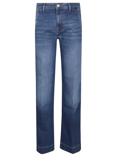 7 For All Mankind High-waisted Wide Flared Denim Trousers In Blue