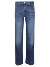 7 For All Mankind High-waisted Wide Flared Denim Trousers In Blue