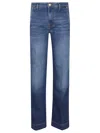 7 For All Mankind High-waisted Wide Flared Denim Trousers In Blue