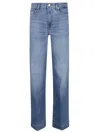 7 For All Mankind High-waisted Wide-flared Jeans With Subtle Whiskering In Blue